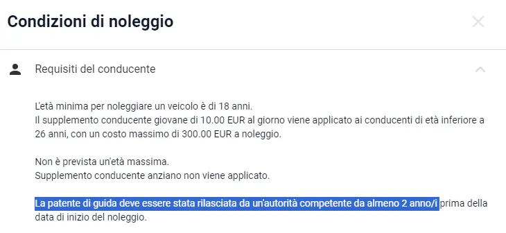 noleggio auto neopatentati