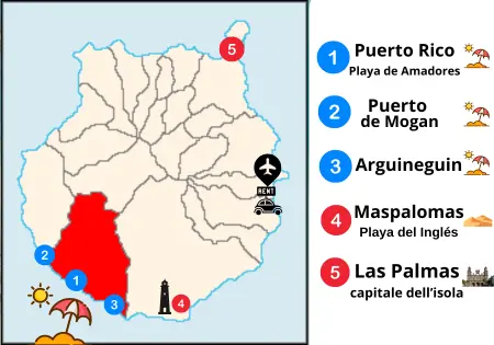 gran canaria mappa zona migliore