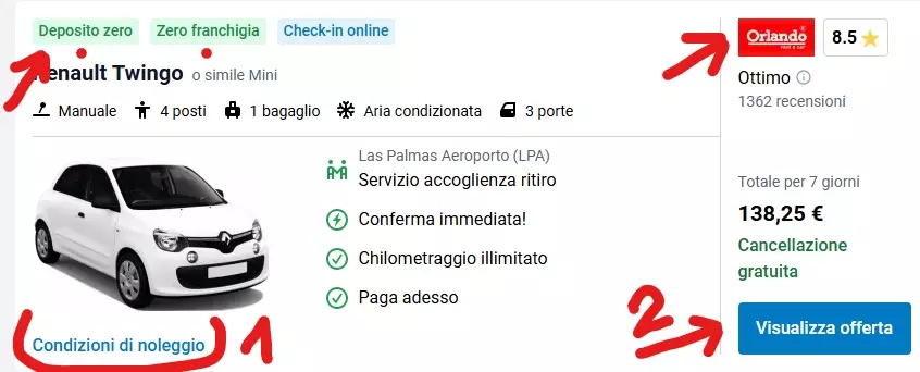 noleggio auto gran canaria senza deposito cauzionale