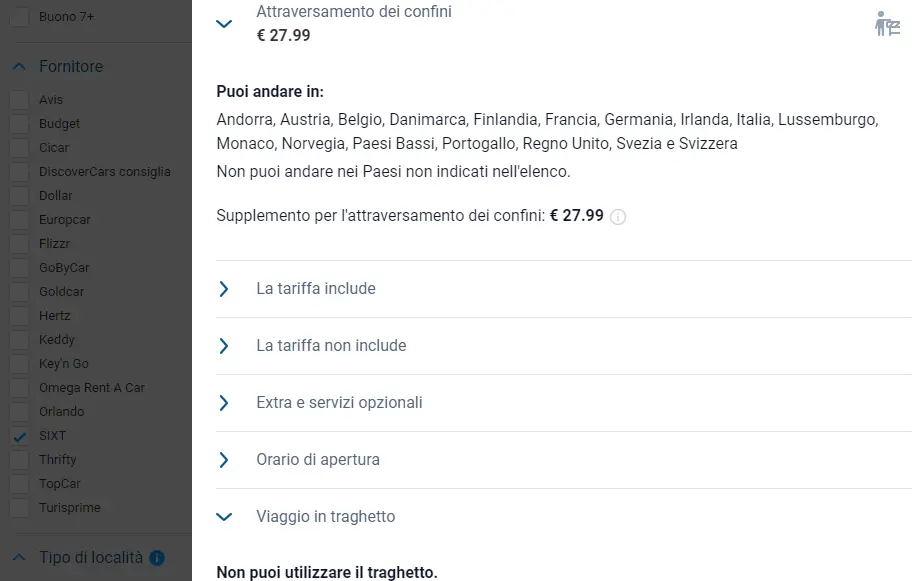 noleggio auto spagna portogallo