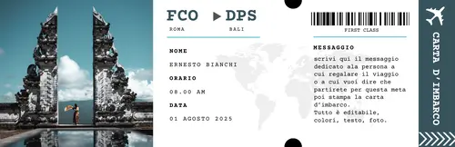 fac simile biglietto aereo regalo da stampare
