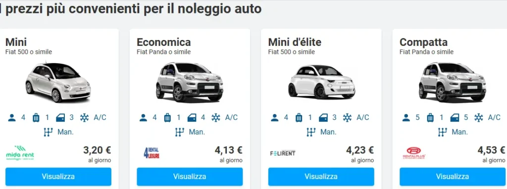 Olbia noleggio auto